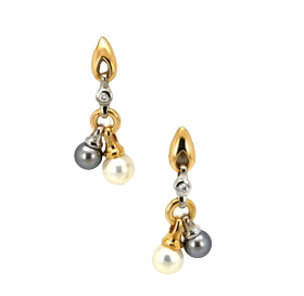 18K Yellow Gold Pearl Earrings 41060490 | Shin Brothers Inc 18K Yellow Gold Pearl Earrings 41060490 | Shin Brothers Inc