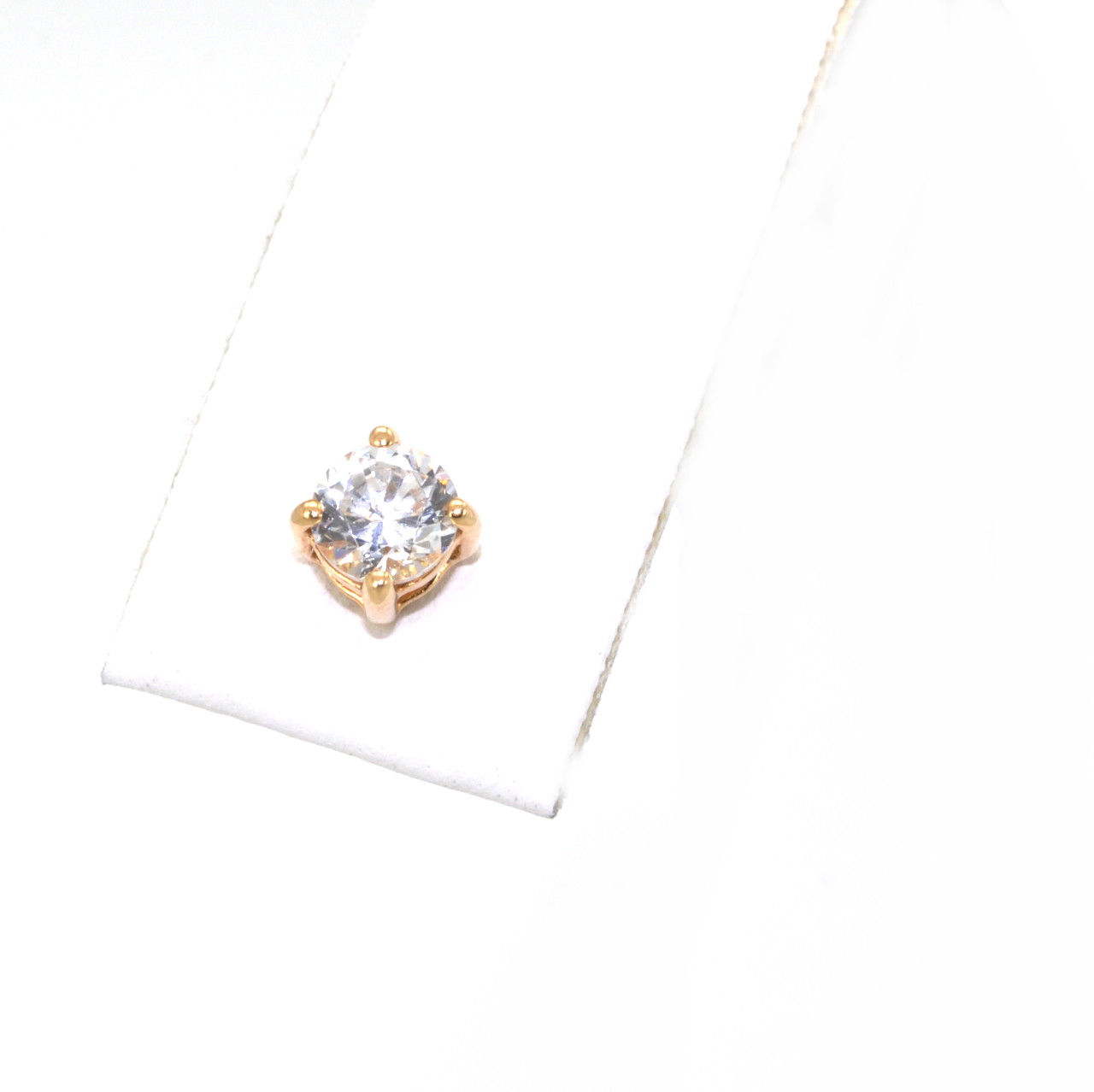 14K Yellow Gold CZ Single Stud 42002154