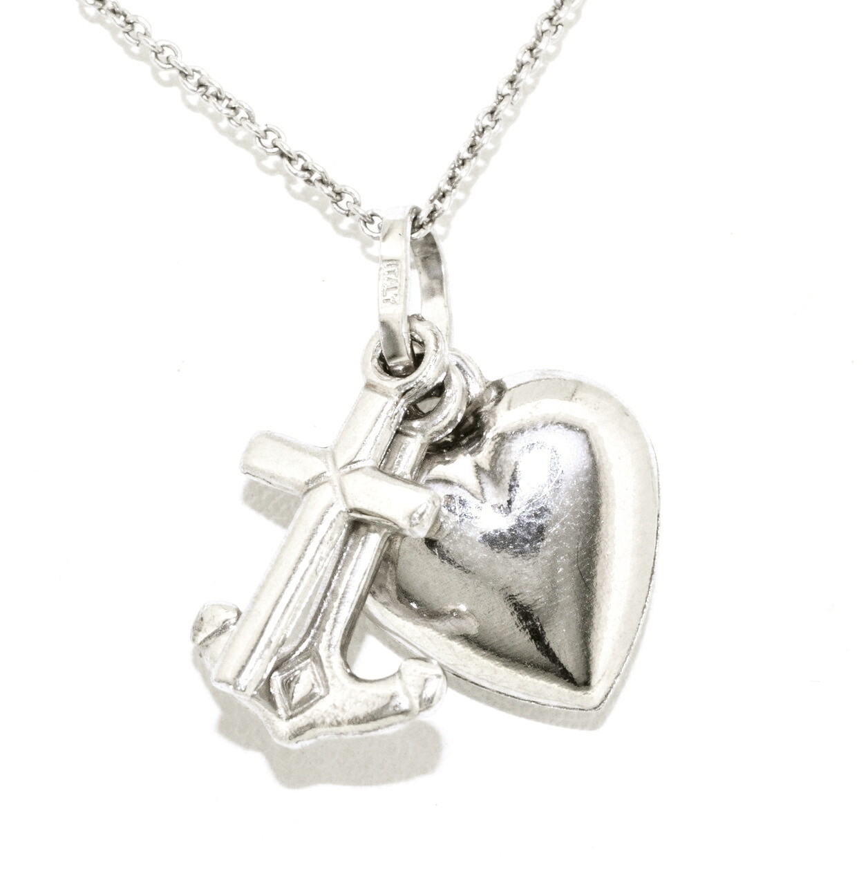 14K White Gold Faith Hope and Love Charm 50002601 | Shin Brothers** 14K White Gold Faith Hope and Love Charm 50002601 | Shin Brothers**