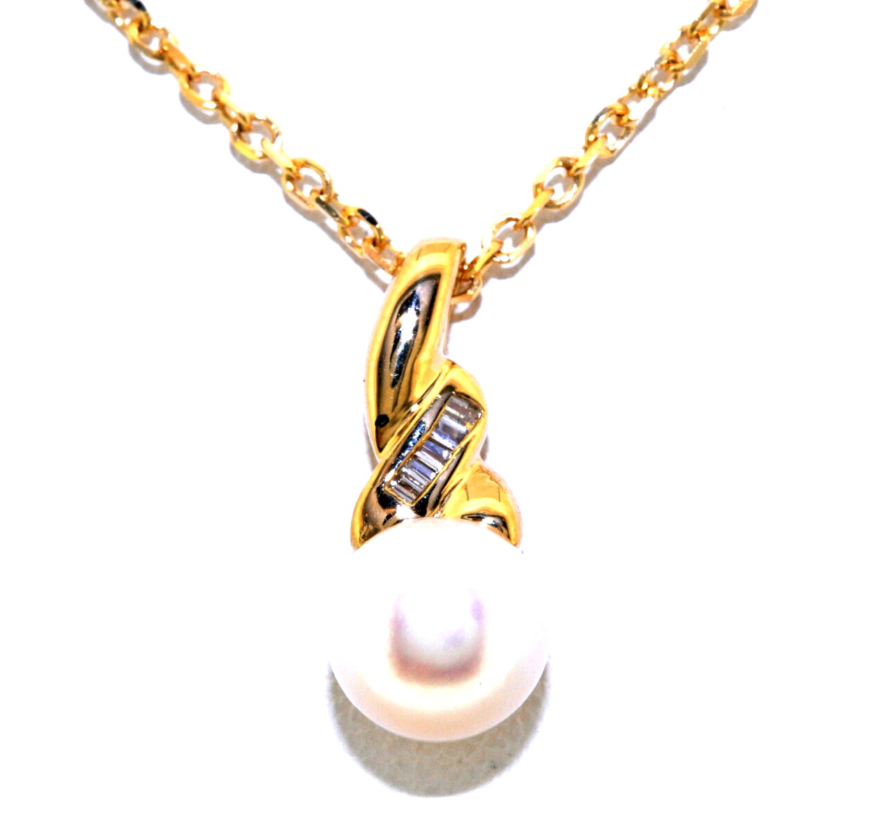 14K Yellow Gold 6.5MM Pearl/Diamond Charm 52001536 | Shin Brothers**