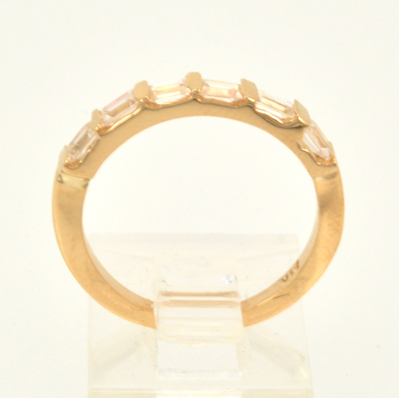 14K Yellow Gold Baguette CZ Wedding band 12000771 | Shin Brothers* 