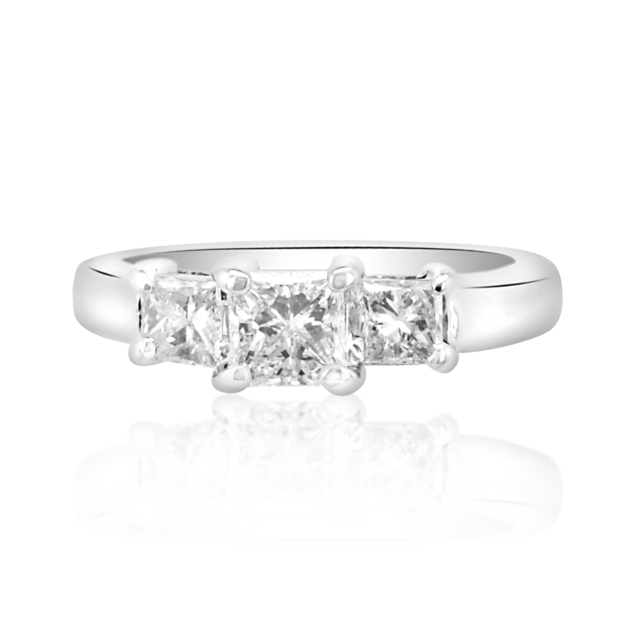 14K White Gold 3 stone Diamond Engagement Ring 11003565  | Shin Brothers* 