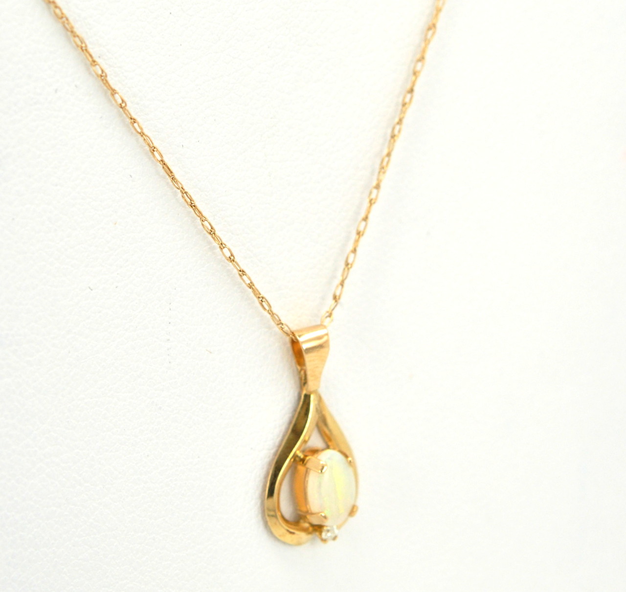 14K Yellow Gold Opal and Diamond Teardrop Pendant 52000034 14K Yellow Gold Opal and Diamond Teardrop Pendant 52000034