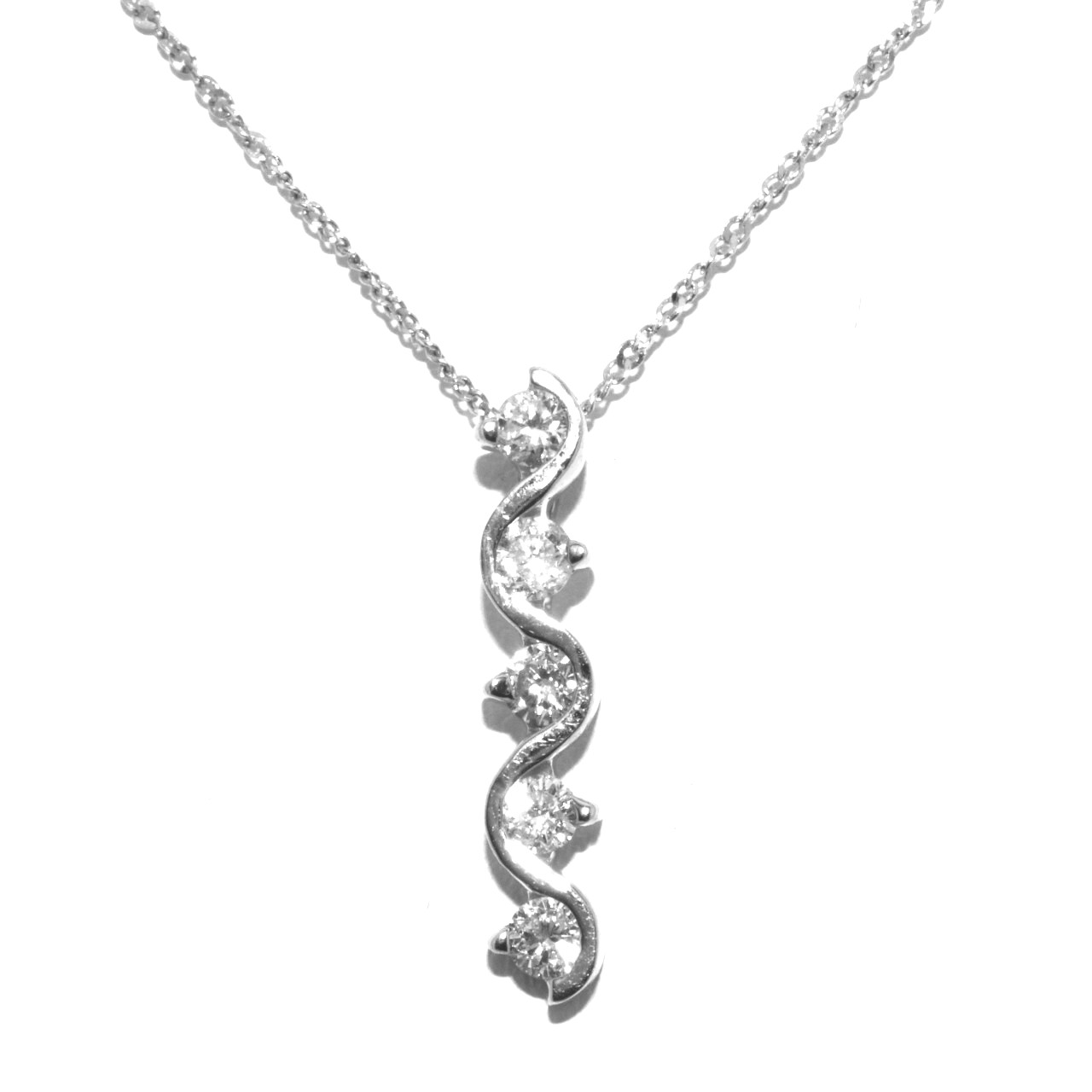 14K White Gold S Journey Diamond Pendant with 18" White Gold Chain 31000455 14K White Gold S Journey Diamond Pendant with 18" White Gold Chain 31000455