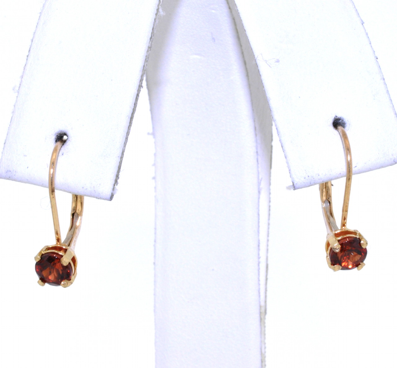 14K Yellow Gold Garnet Lever Back Earrings | Shin Brothers* 42002247 14K Yellow Gold Garnet Lever Back Earrings | Shin Brothers* 42002247