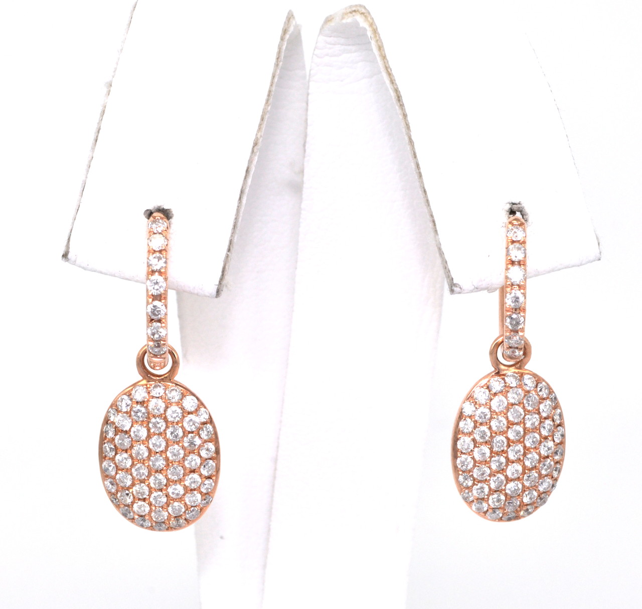 14K Pink Gold 1.10ctw Diamond Drop Earrings 41001113 | Shin Brothers*