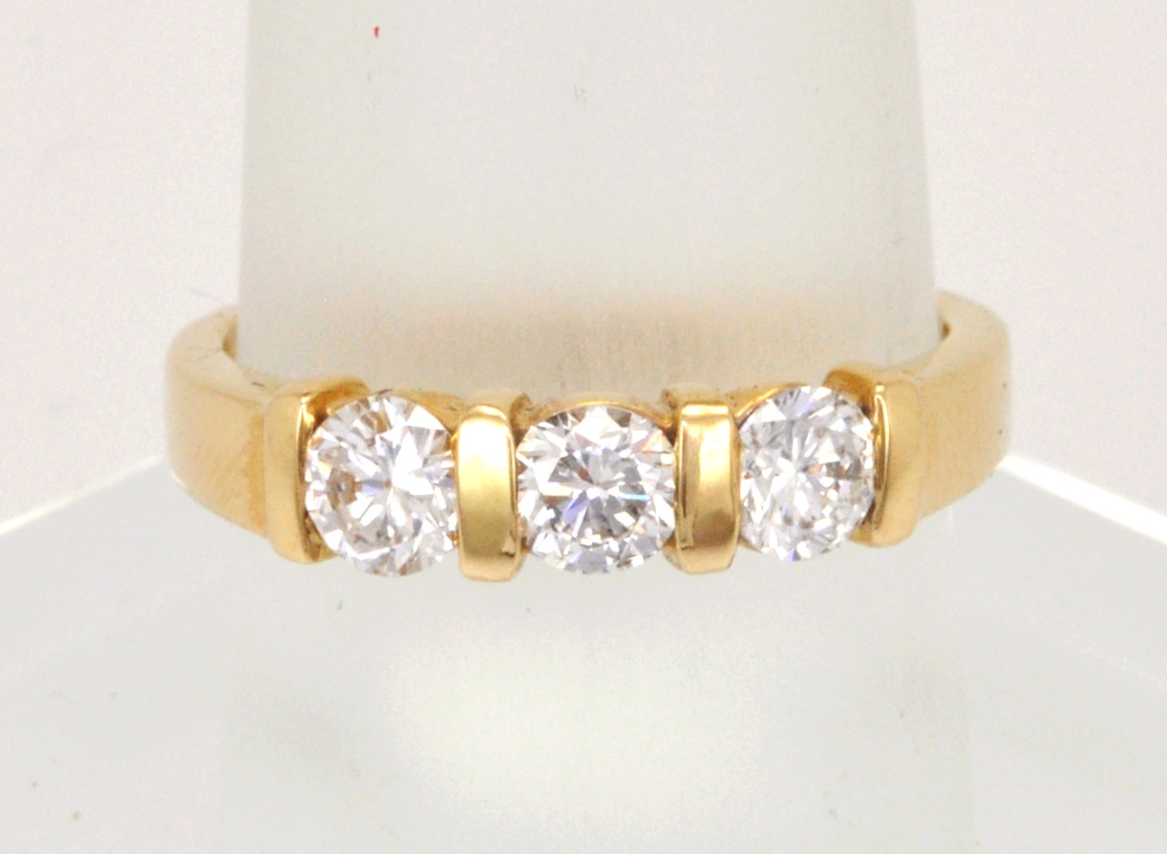 14K Yellow Gold 0.89ctw 3-Diamond Anniversary Ring 11003028**