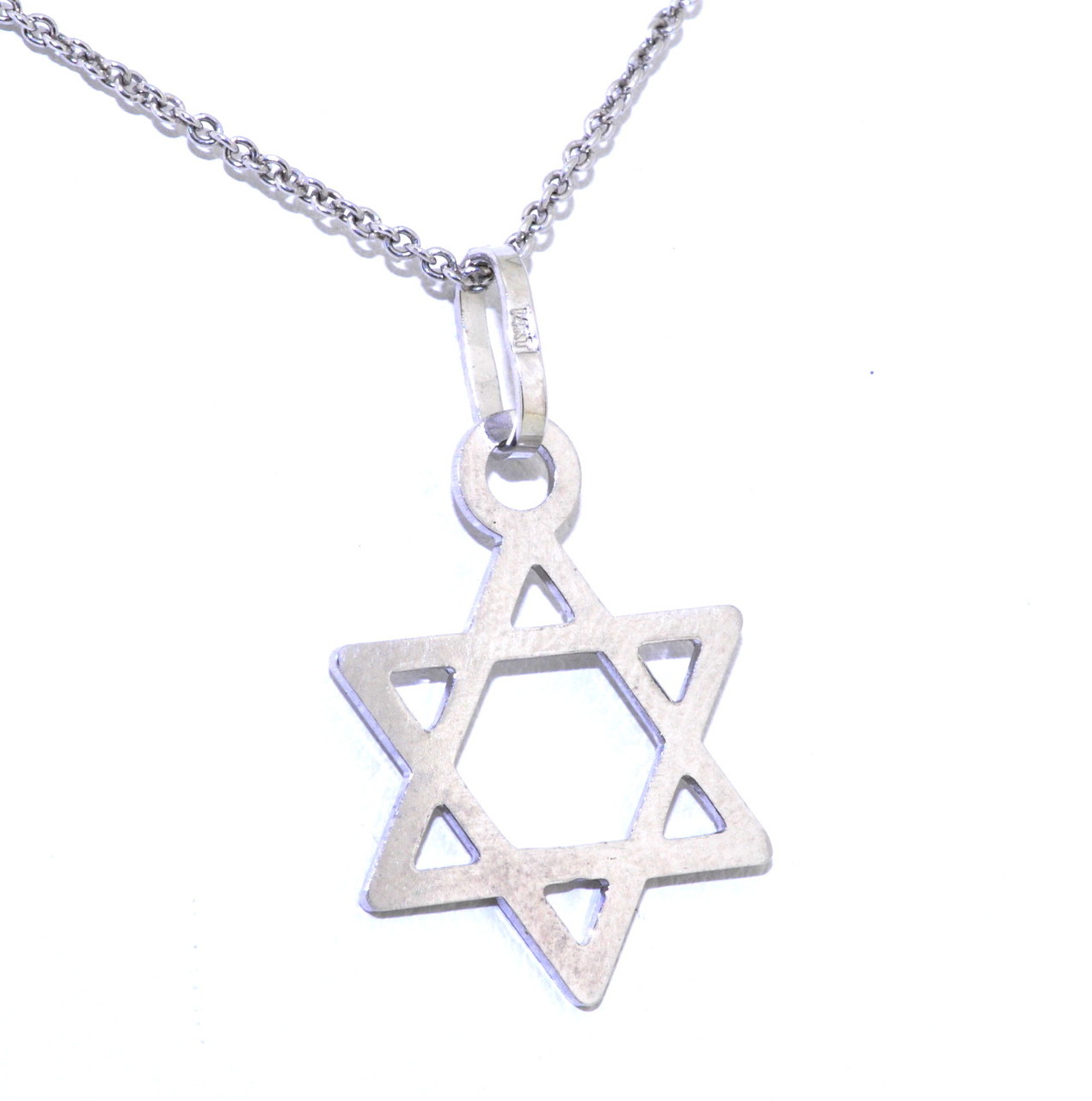 14K White Gold Jewish Star 50002610 | Shin Brothers* 
