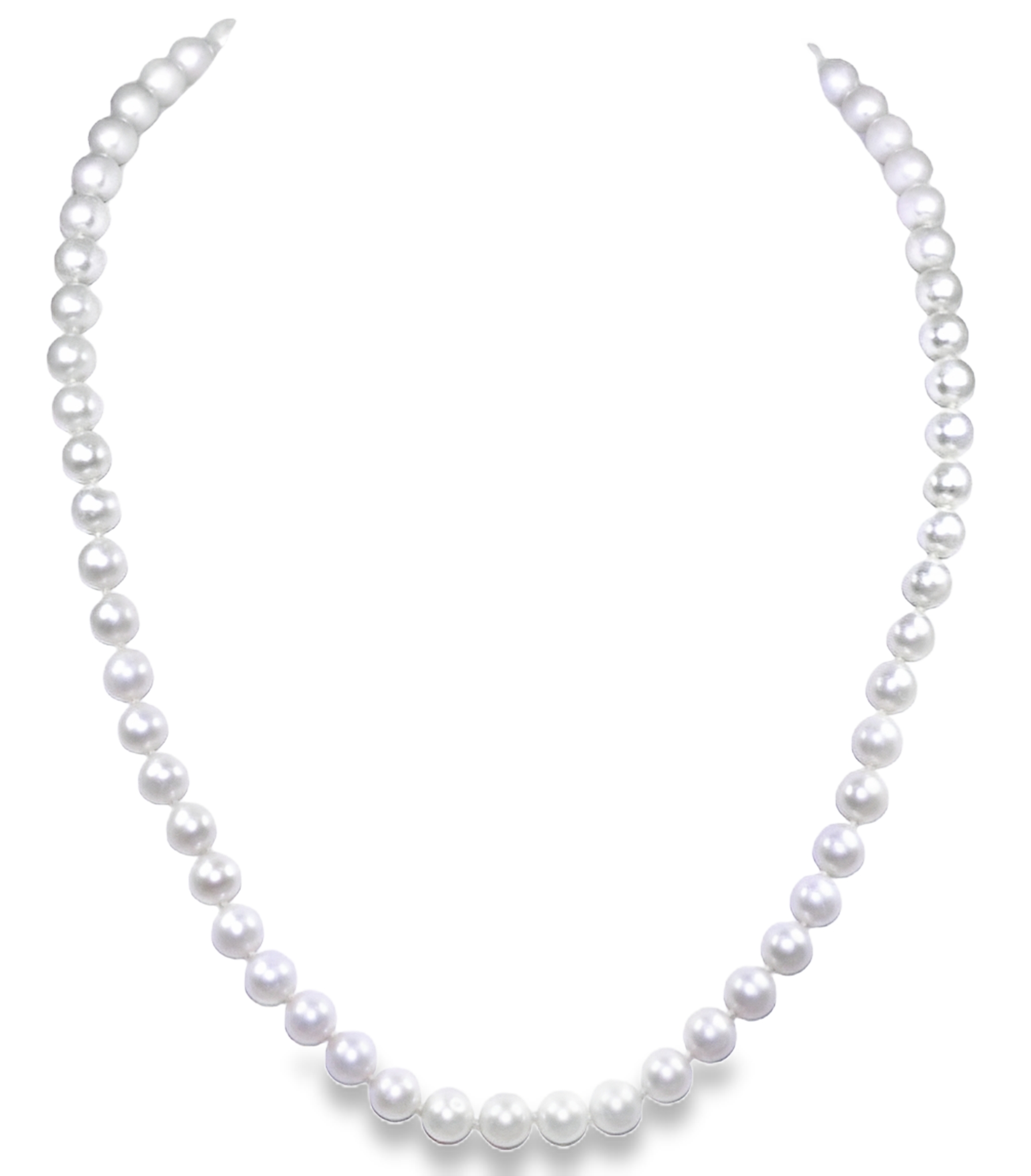 14K White Gold 18" Freshwater Cultured 7mm Pearl Necklace 32000378 | Shin Brothers*