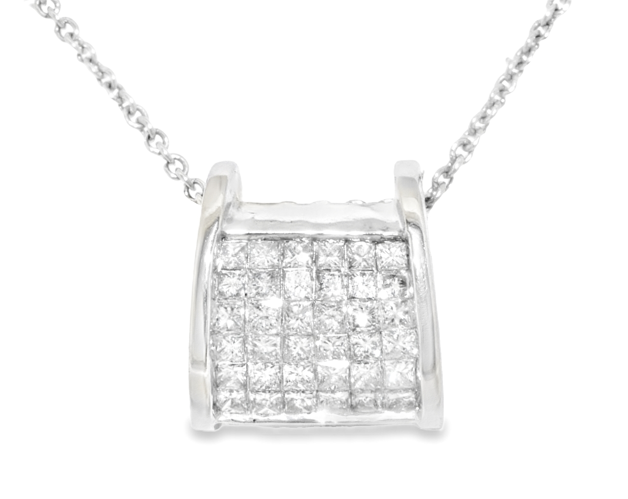 14K White Gold 0.72ct Invisible-Set Diamond Charm 51001618 | Shin Brothers* 14K White Gold 0.72ct Invisible-Set Diamond Charm 51001618 | Shin Brothers*