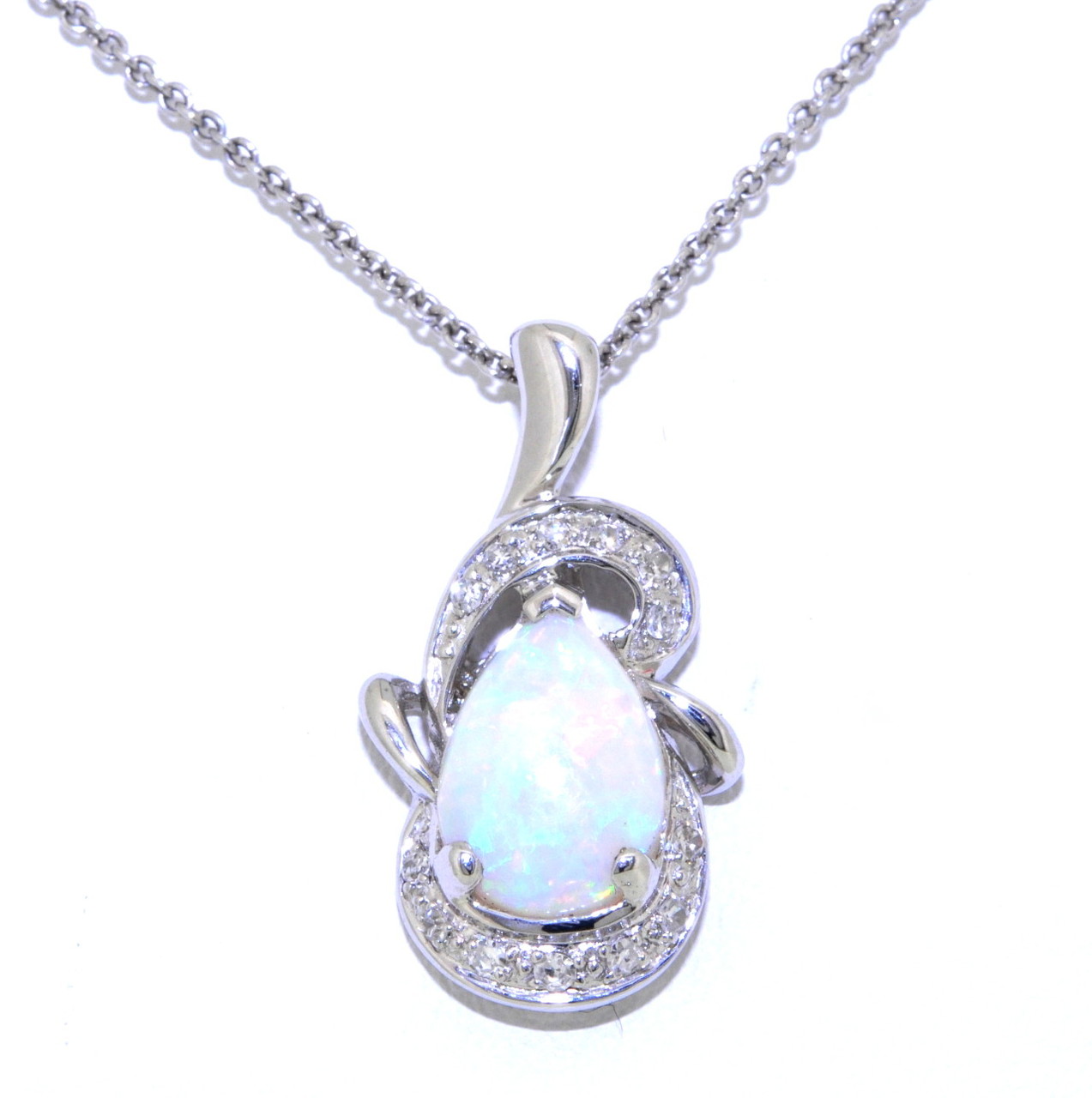 18K White Gold Opal and Diamond Pendant 52000871 18K White Gold Opal and Diamond Pendant 52000871