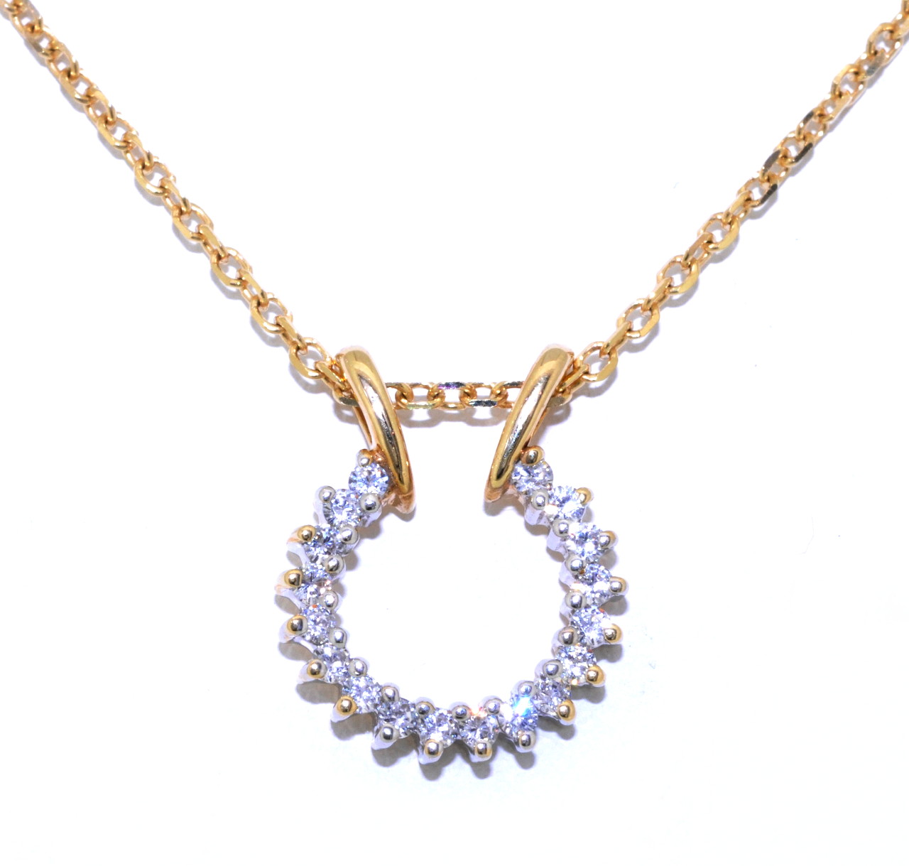 14K Yellow Gold CZ Horseshoe Charm 53000019 | Shin Brothers* 14K Yellow Gold CZ Horseshoe Charm 53000019 | Shin Brothers*