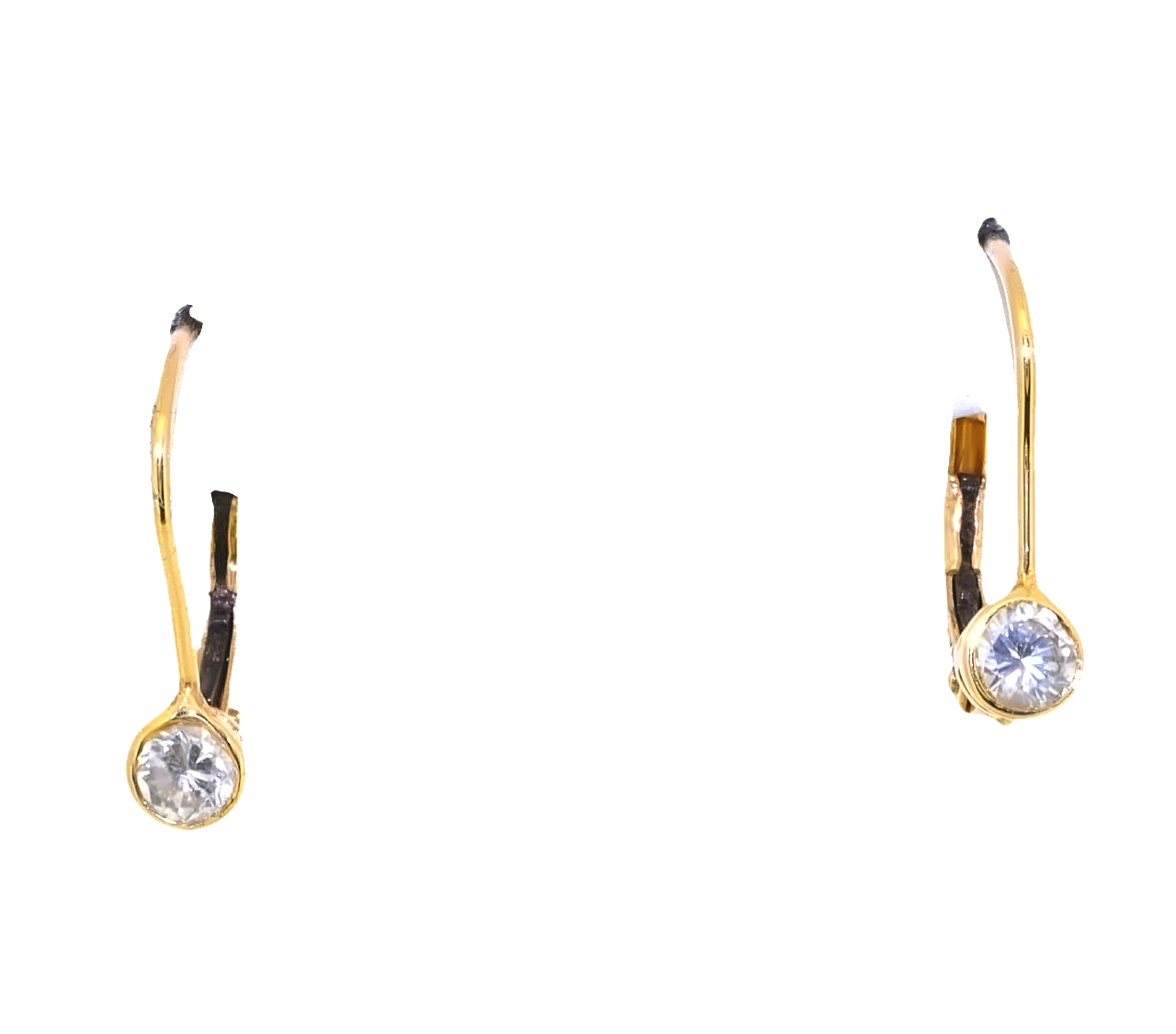 14K Yellow Gold Diamond Lever Back Earrings 41000958 | Shin Brothers** 14K Yellow Gold Diamond Lever Back Earrings 41000958 | Shin Brothers**