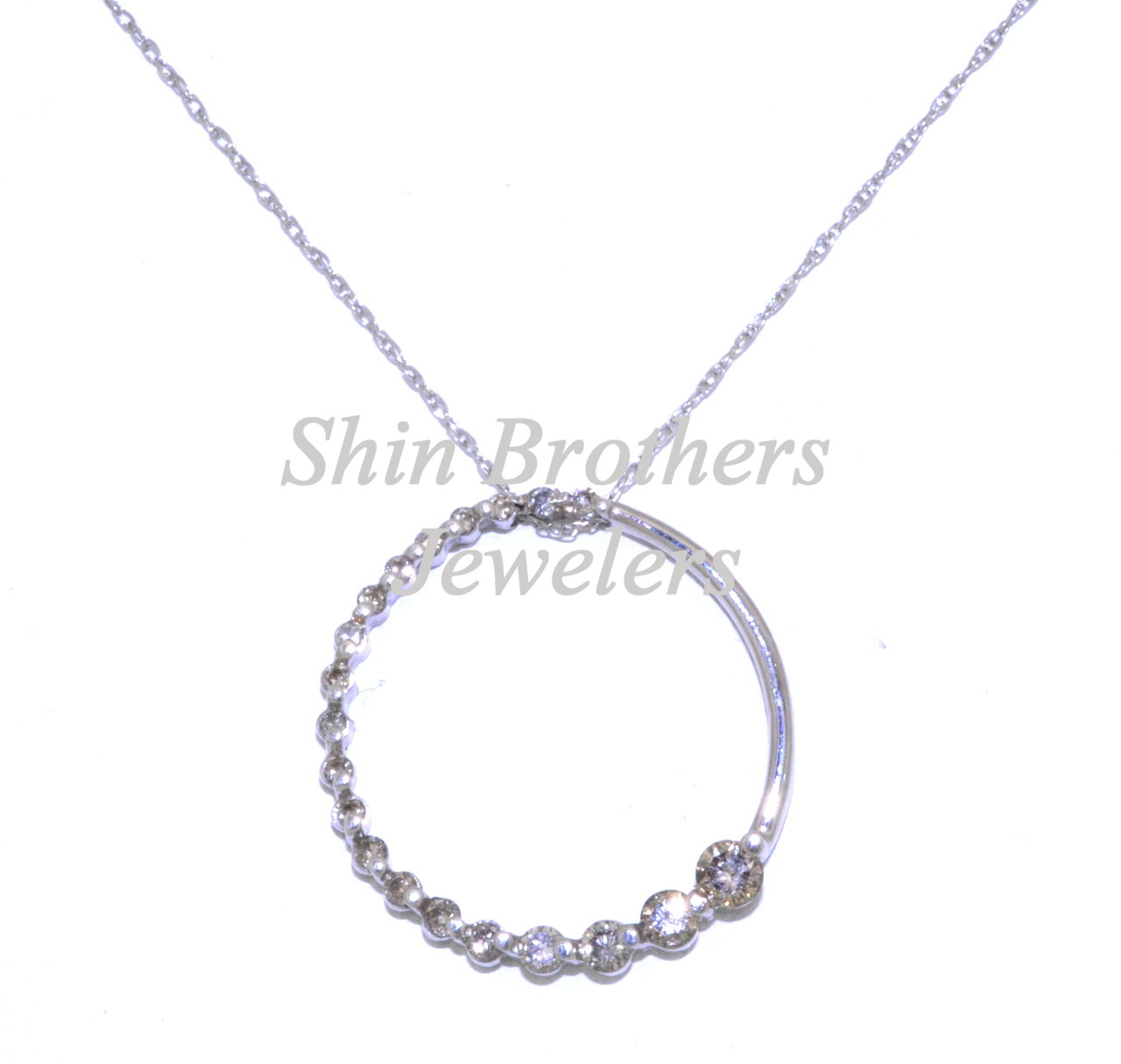 14K White Gold Circular Diamond 16" Necklace 31000240 14K White Gold Circular Diamond 16" Necklace 31000240