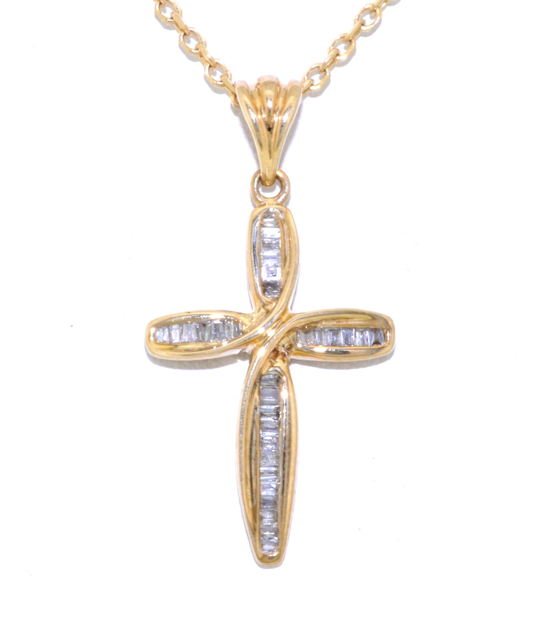 10K Yellow Gold 0.25ct Diamond Cross Pendant 59110028 | Shin Brothers*