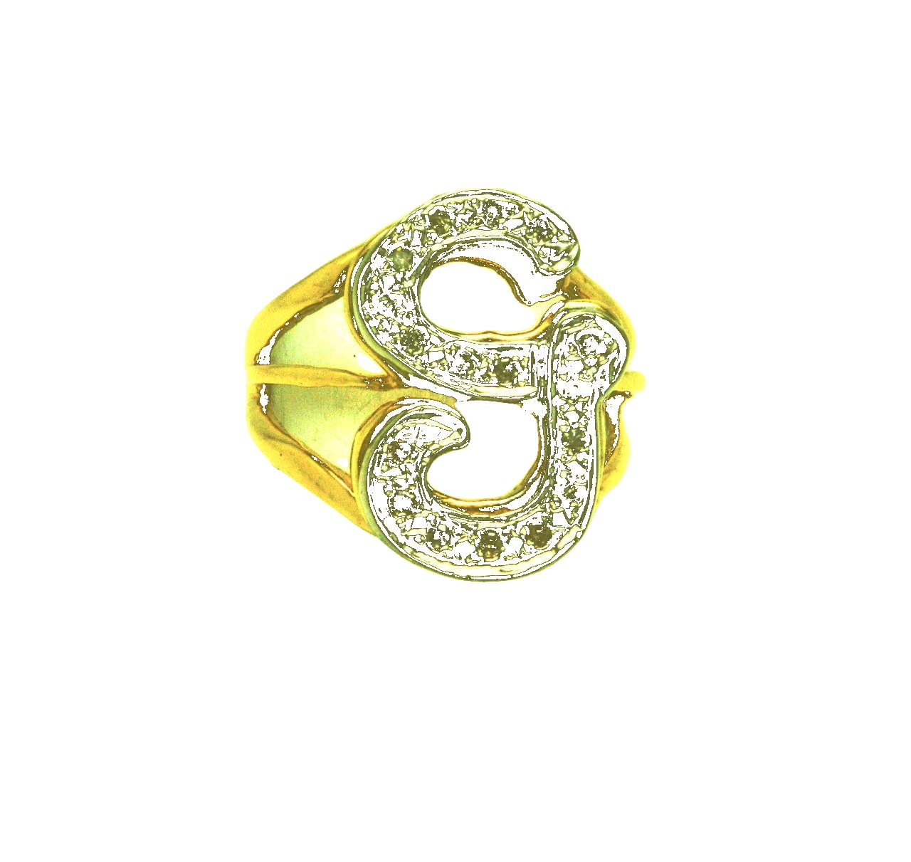 14K Two Tone Gold 0.19 CTW Diamond Initial "G" Ring 11002162   | Shin Brothers** 