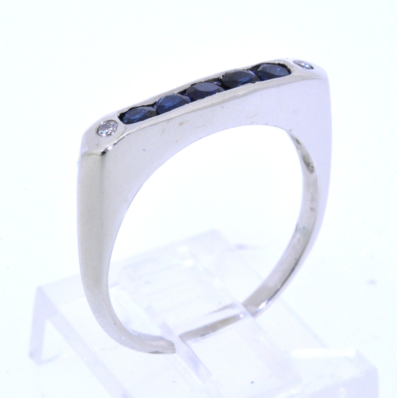 14K White Gold Sapphire/Diamond Ring 12000827 | Shin Brothers* 