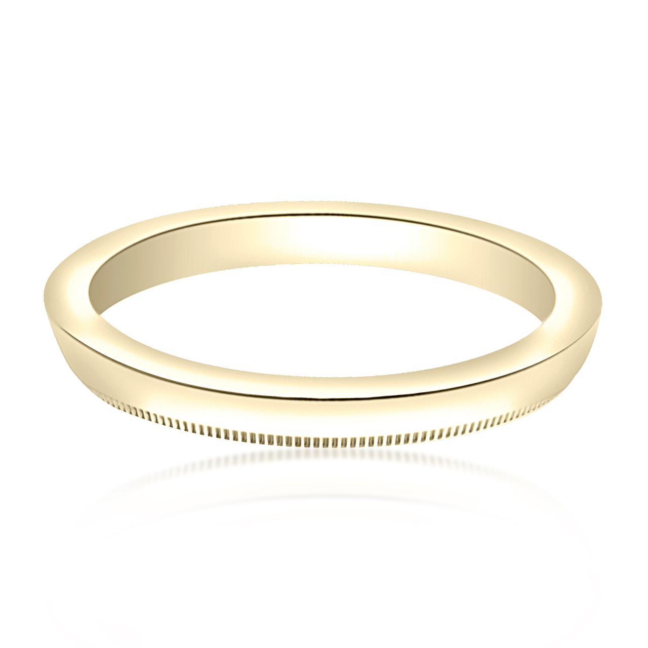 14K Yellow Gold Milgrain Wedding Band 10016068  | Shin Brothers* 