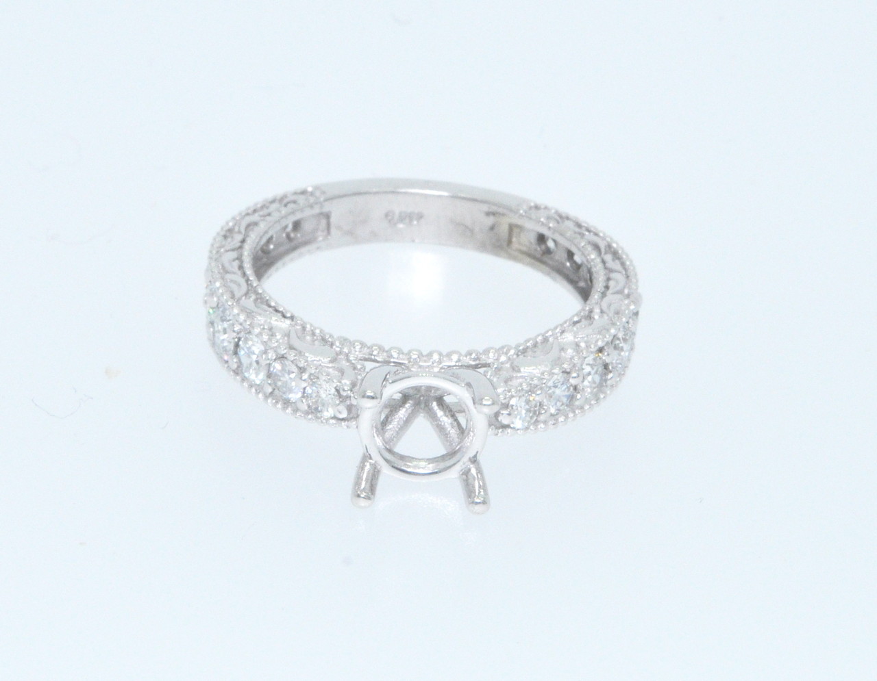 14K White Gold 0.94 ctw Diamond Ring Setting 11003967  | Shin Brothers* 