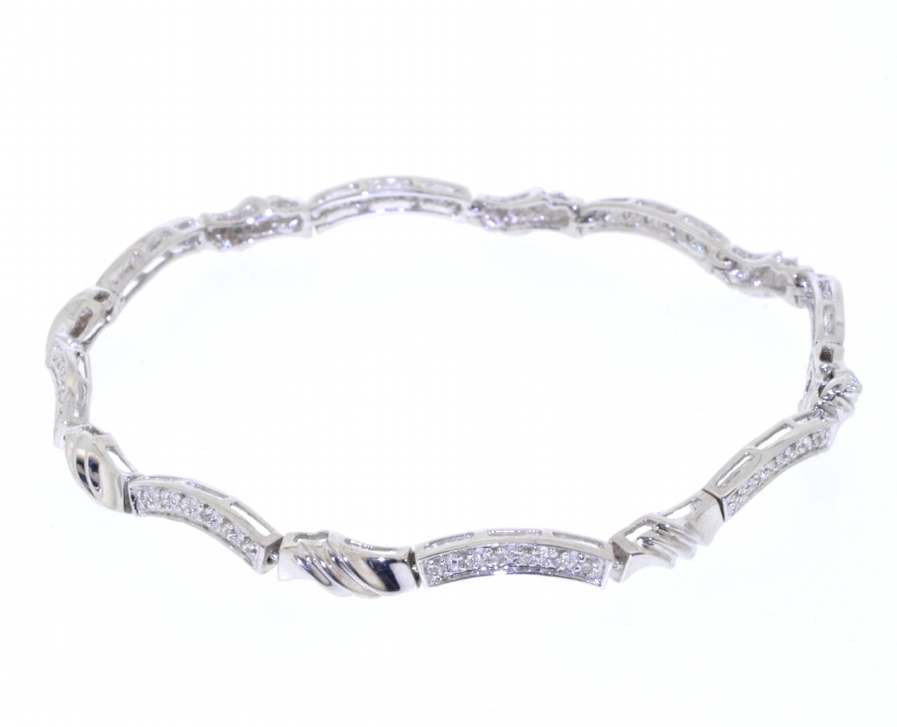 14K White Gold Diamond 7" Bar Bracelet 41060716 | Shin Brothers* 14K White Gold Diamond 7" Bar Bracelet 41060716 | Shin Brothers*