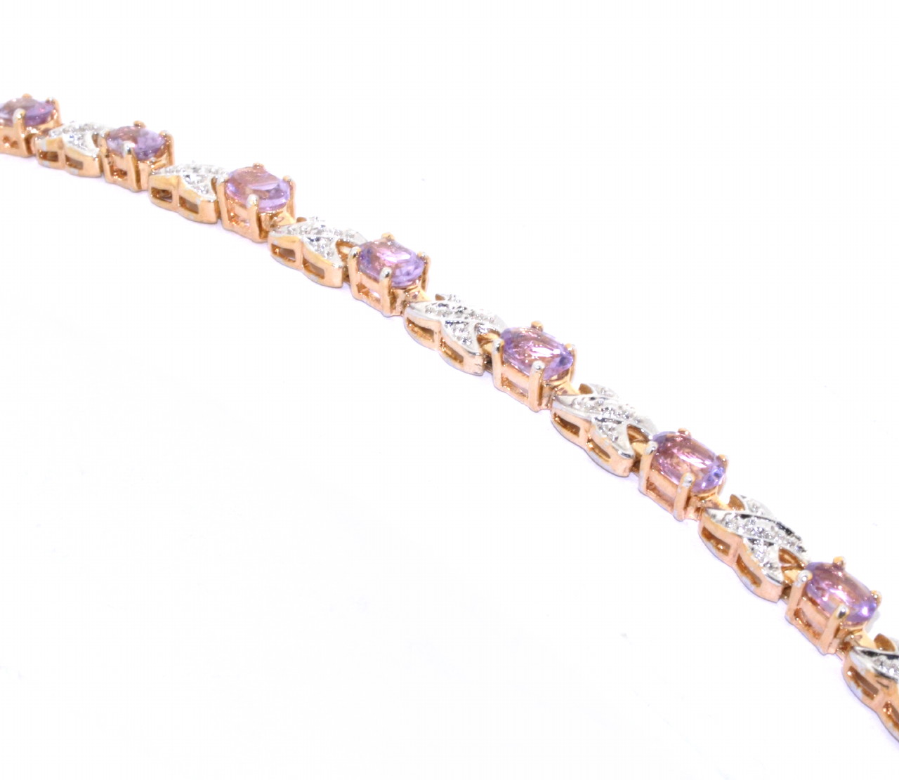 Yellow Gold Plated Sterling Silver Amethyst Bracelet 82010410