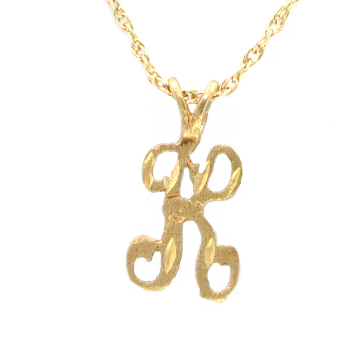 14K Yellow Gold Diamond "K" Initial Charm 50000941
