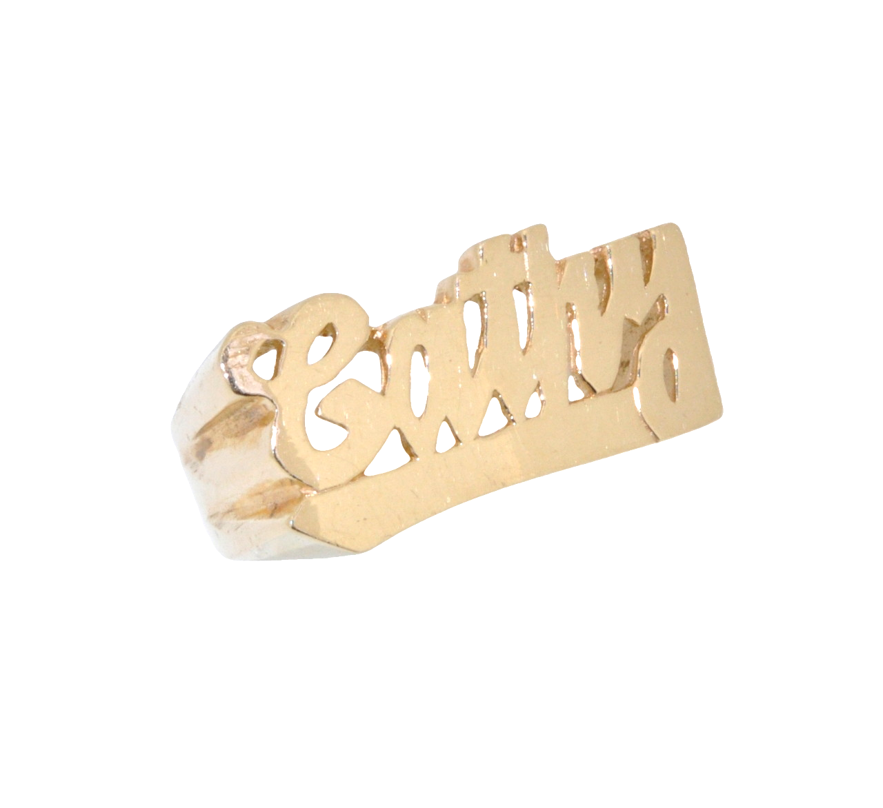 14k Yellow Gold Cathy Personalized Name Ring By Shin Brothers*  13300036