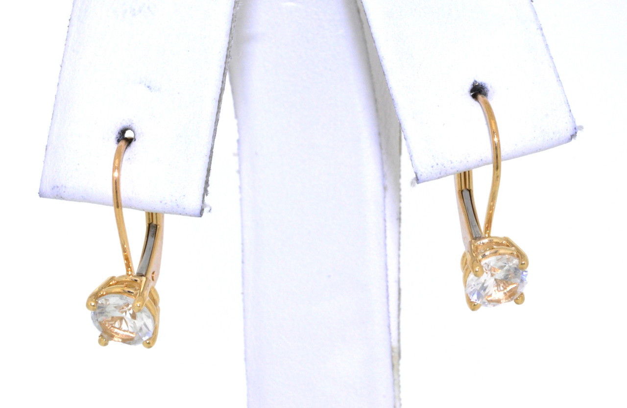 14K Yellow Gold CZ Lever Back Earrings 42002240 14K Yellow Gold CZ Lever Back Earrings 42002240