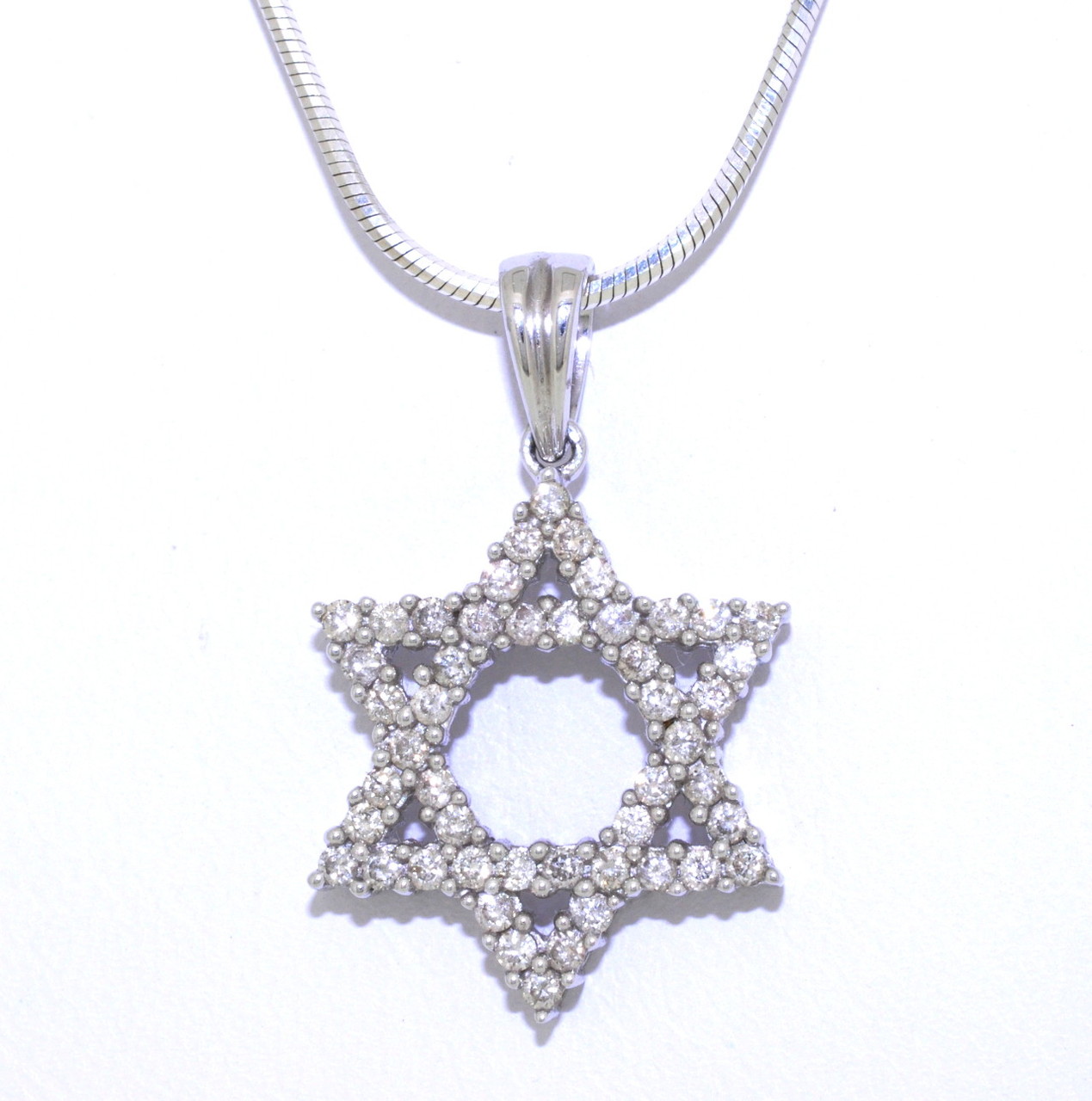 14K White Gold Diamond Star of David Charm D.59 51001659 | Shin Brothers* 