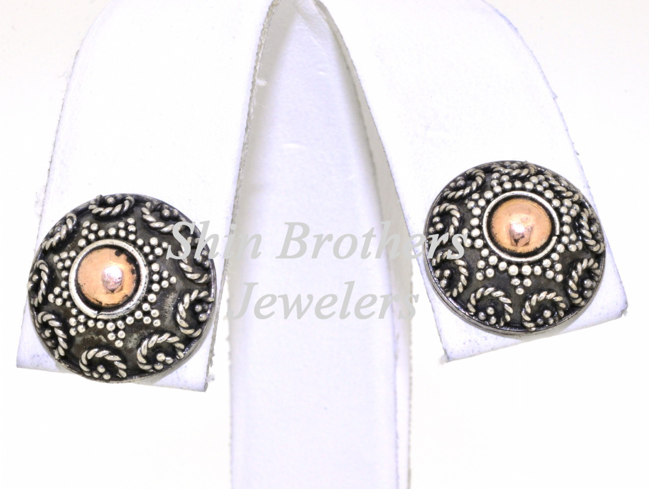 Sterling Silver Antique Finish Stud Earrings 84210074