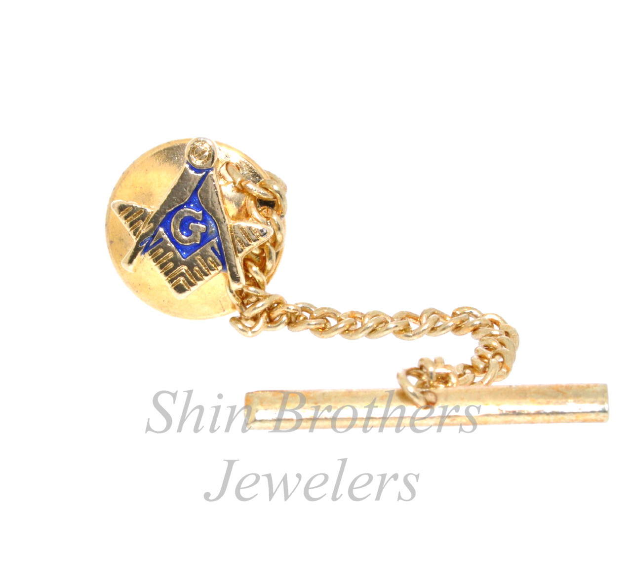 14K Yellow Gold Plated Mason Tie Pin 89910066