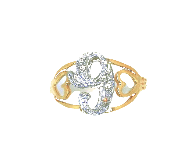 14K Two Tone Gold Diamond "G" Initial Ring 11002152 | Shin Brothers* 14K Two Tone Gold Diamond "G" Initial Ring 11002152 | Shin Brothers*