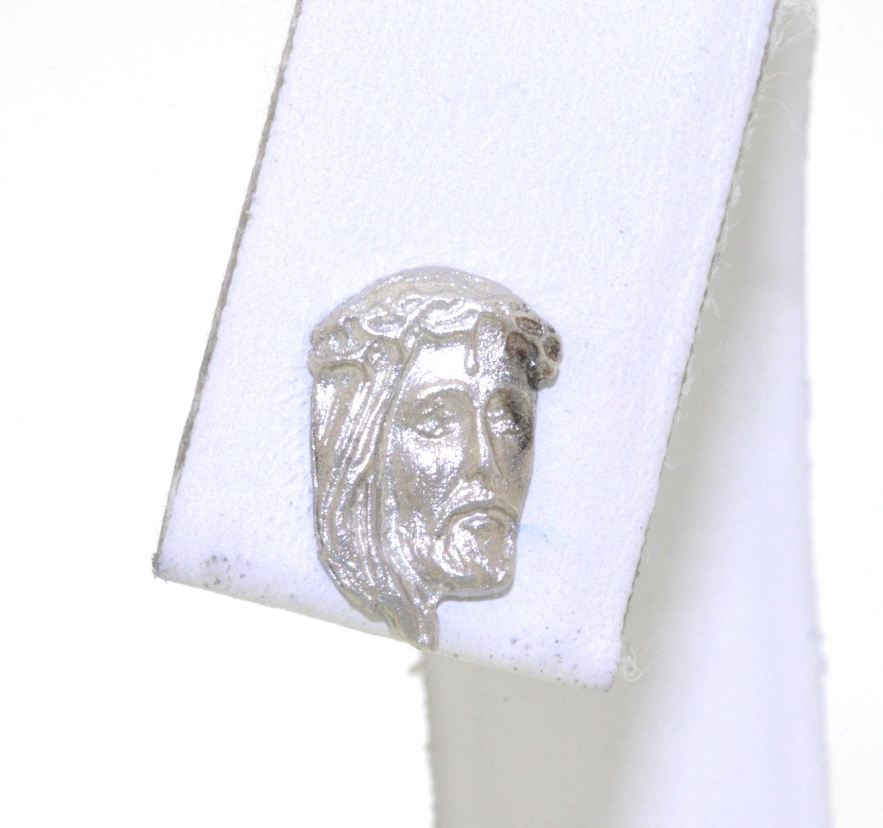14K White Gold Jesus Head Single Earring 40001929