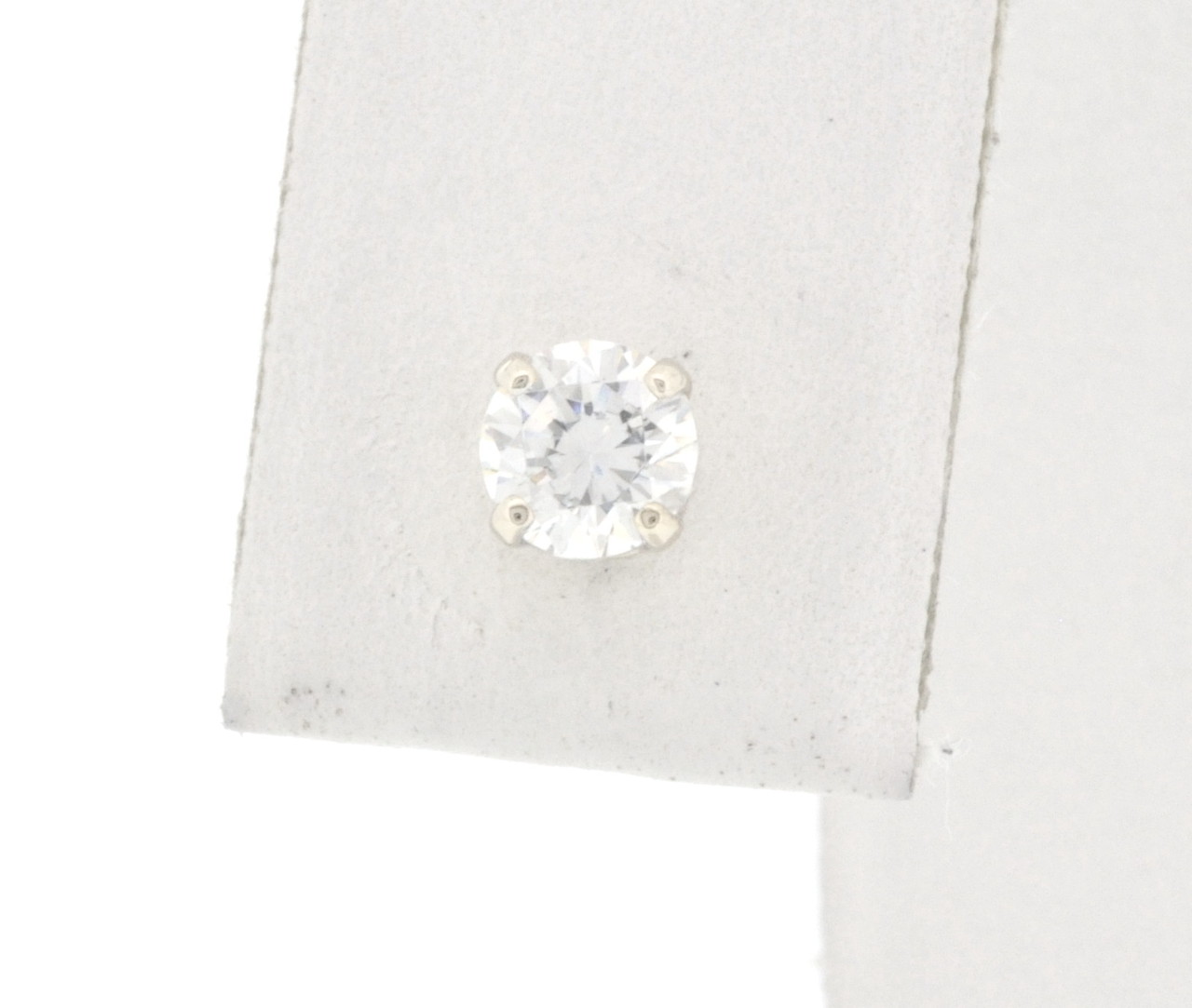 14K White Gold CZ Single Push Back Stud 42002319