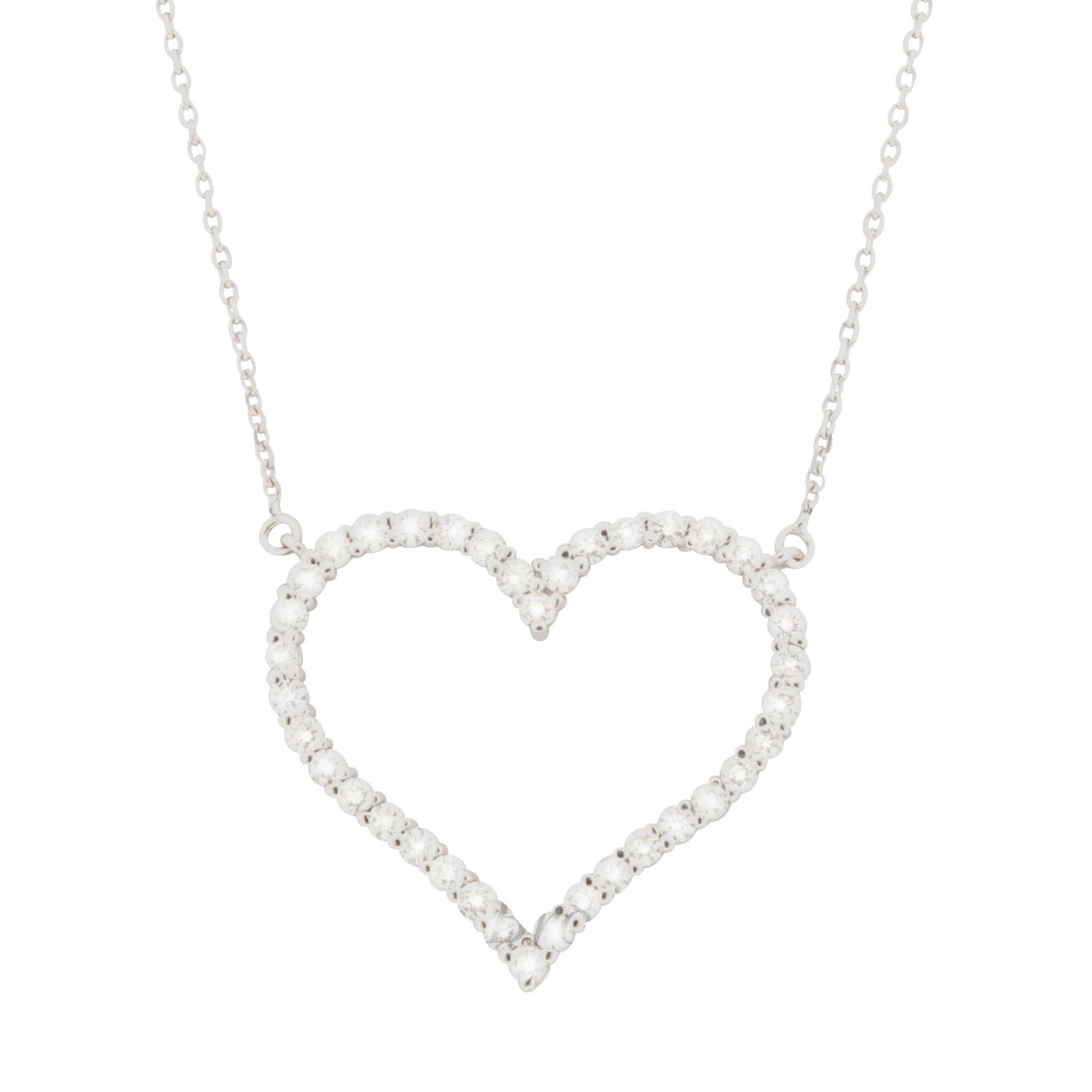 14K White Gold 1.10ct Diamond Heart Necklace 51001680 | Shin Brothers*
