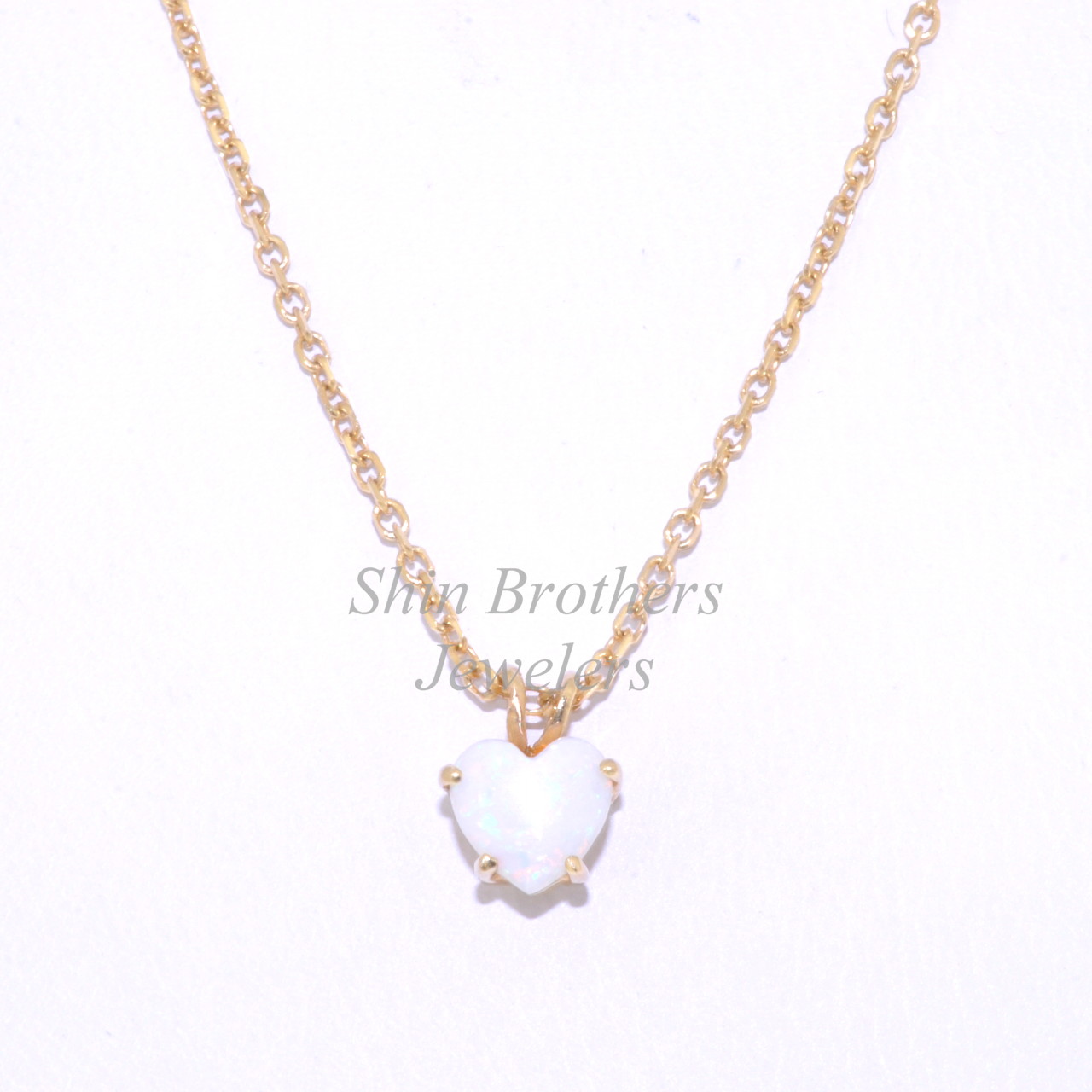 14K Yellow Gold Heart Shape Opal Charm 52000940