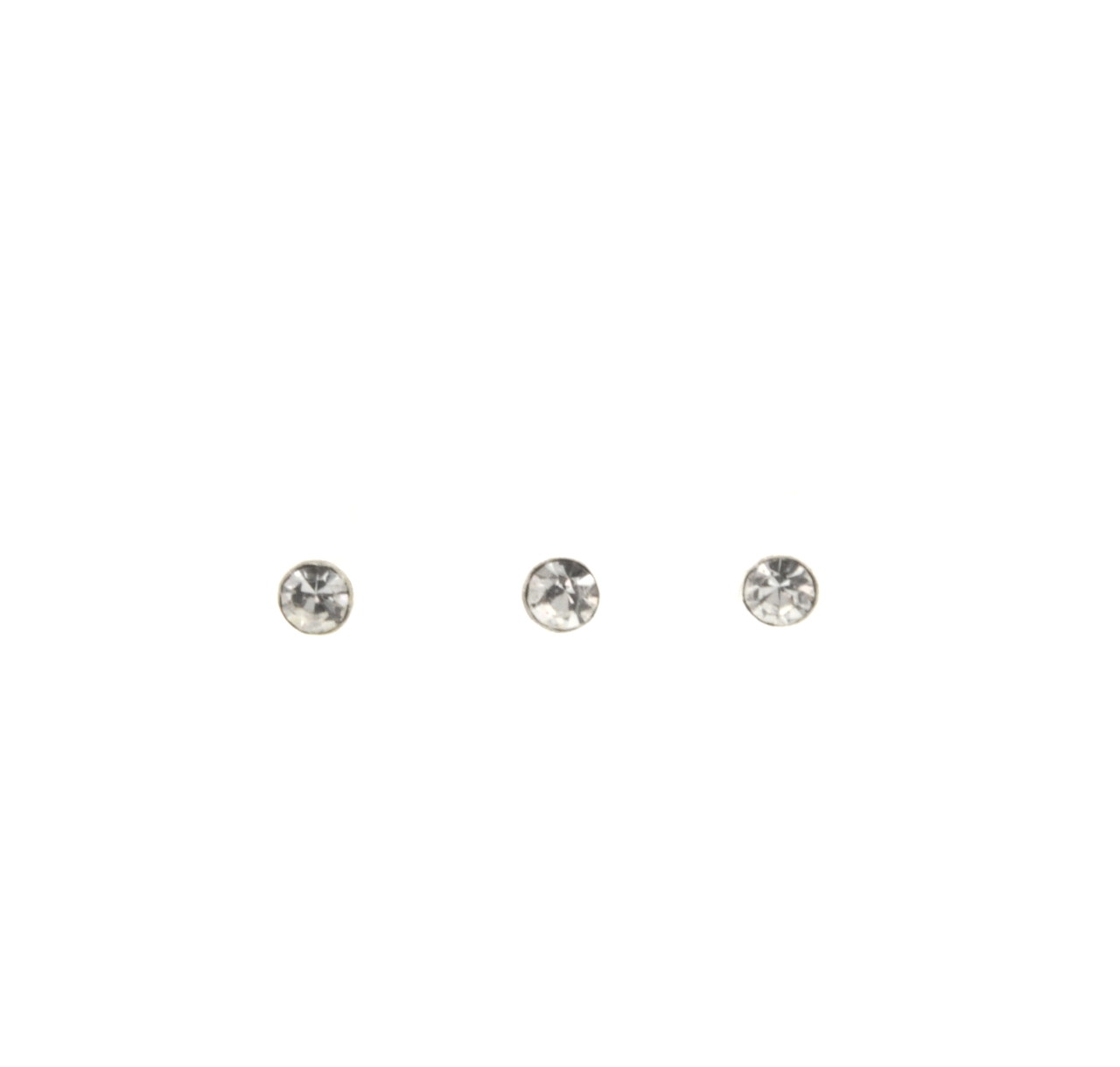 Sterling Silver CZ Straight Pin Nose Ring Set of 4 80000062-7
