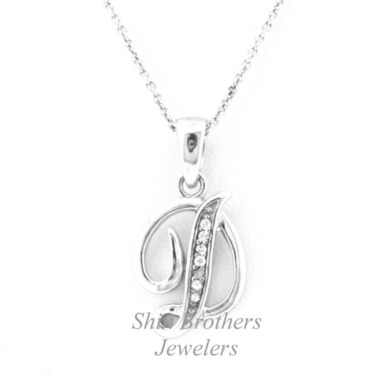 Sterling Silver CZ "D" Initial Charm 85010413 | Shin Brothers*