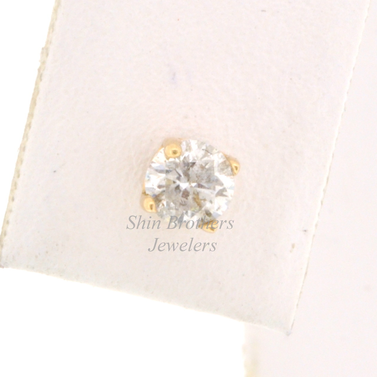 14K Yellow Gold Diamond Single Earring With Screw Back 41002001
