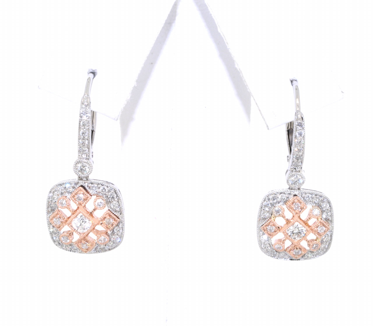 14K Two Tone Gold 0.5ct Diamond Lever Back Earrings 41002025 | Shin Brothers* 14K Two Tone Gold 0.5ct Diamond Lever Back Earrings 41002025 | Shin Brothers*