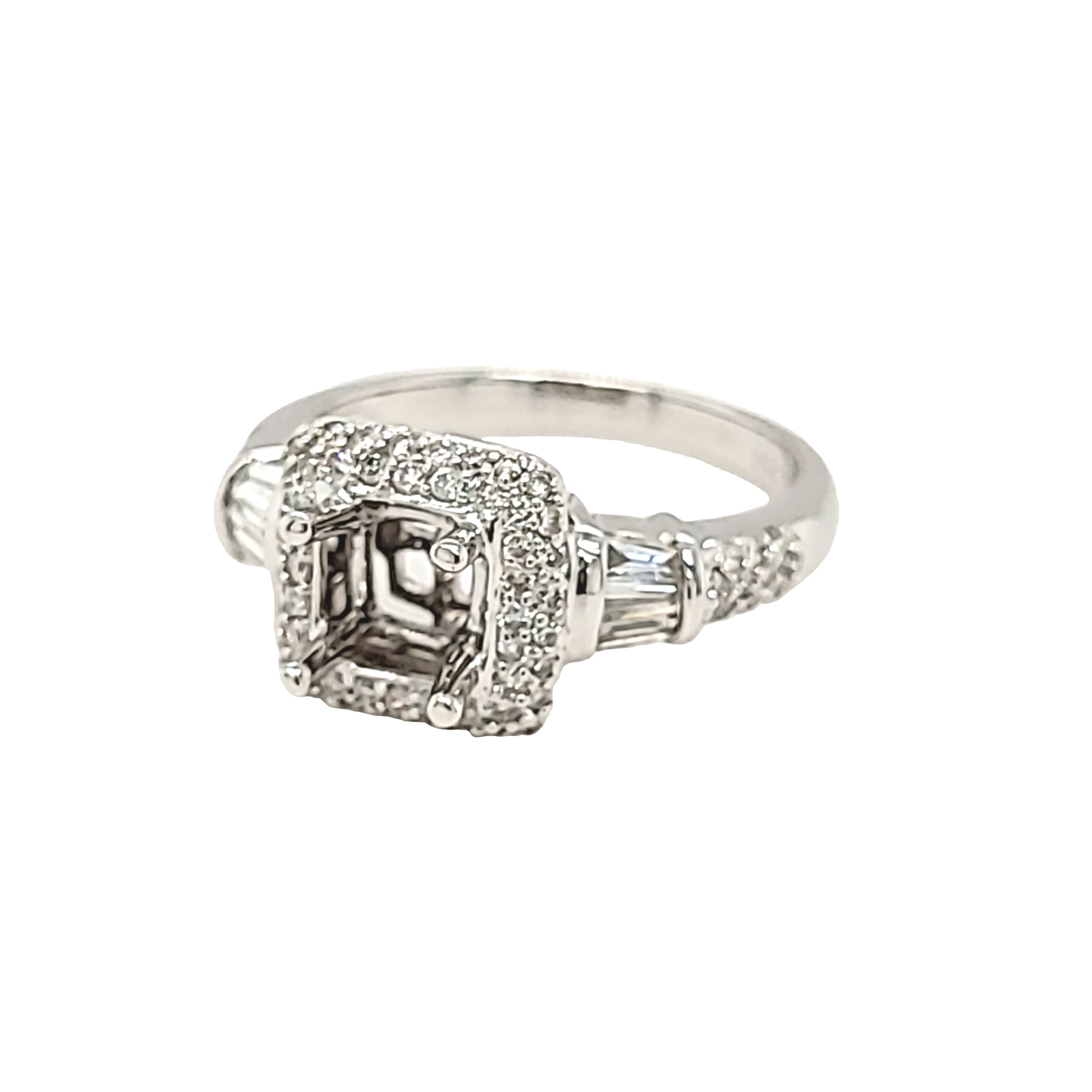 18K White Gold Princess Cut Diamond Engagement Ring Setting 11006730 | Shin Brothers* 18K White Gold Princess Cut Diamond Engagement Ring Setting 11006730 | Shin Brothers*