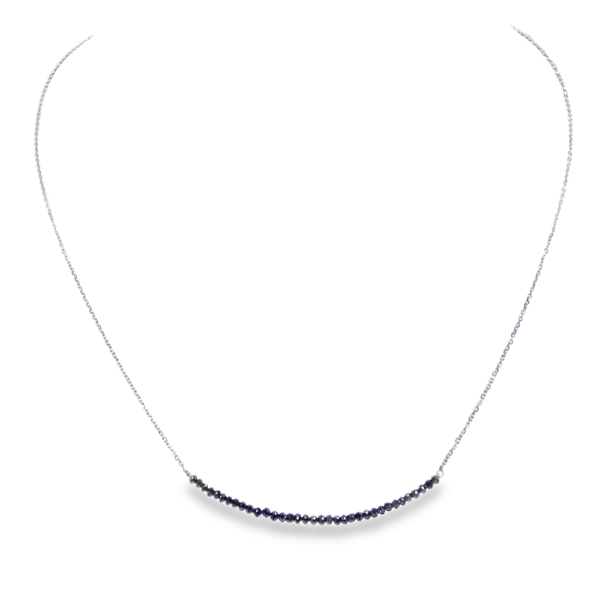 14k White Gold & 18"Black Diamond Necklace 22200093 | Shin Brothers* 14k White Gold & 18"Black Diamond Necklace 22200093 | Shin Brothers*