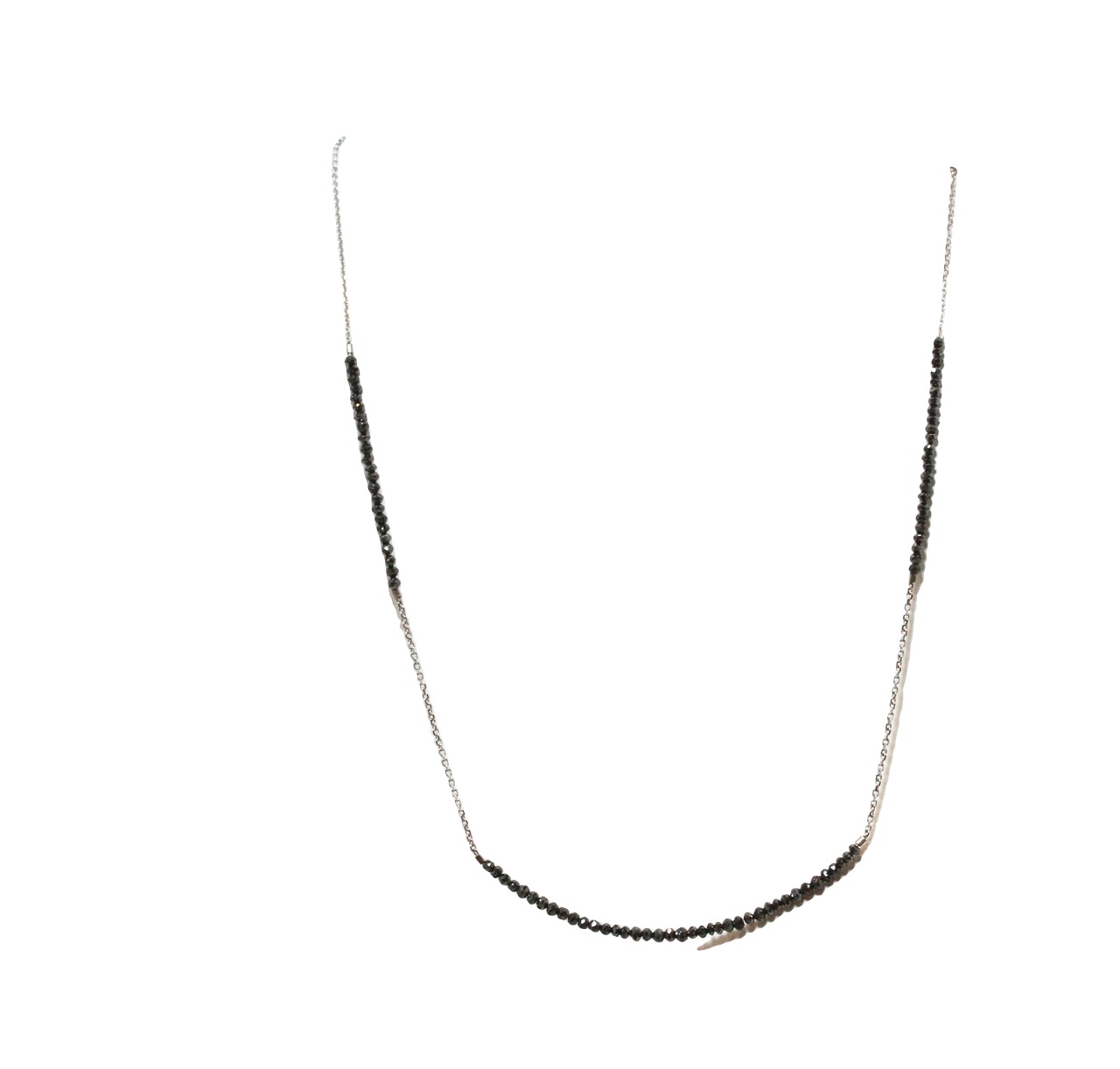 14k White Gold 17" Black Diamond Necklace 22200105 | Shin Brothers* 14k White Gold 17" Black Diamond Necklace 22200105 | Shin Brothers*