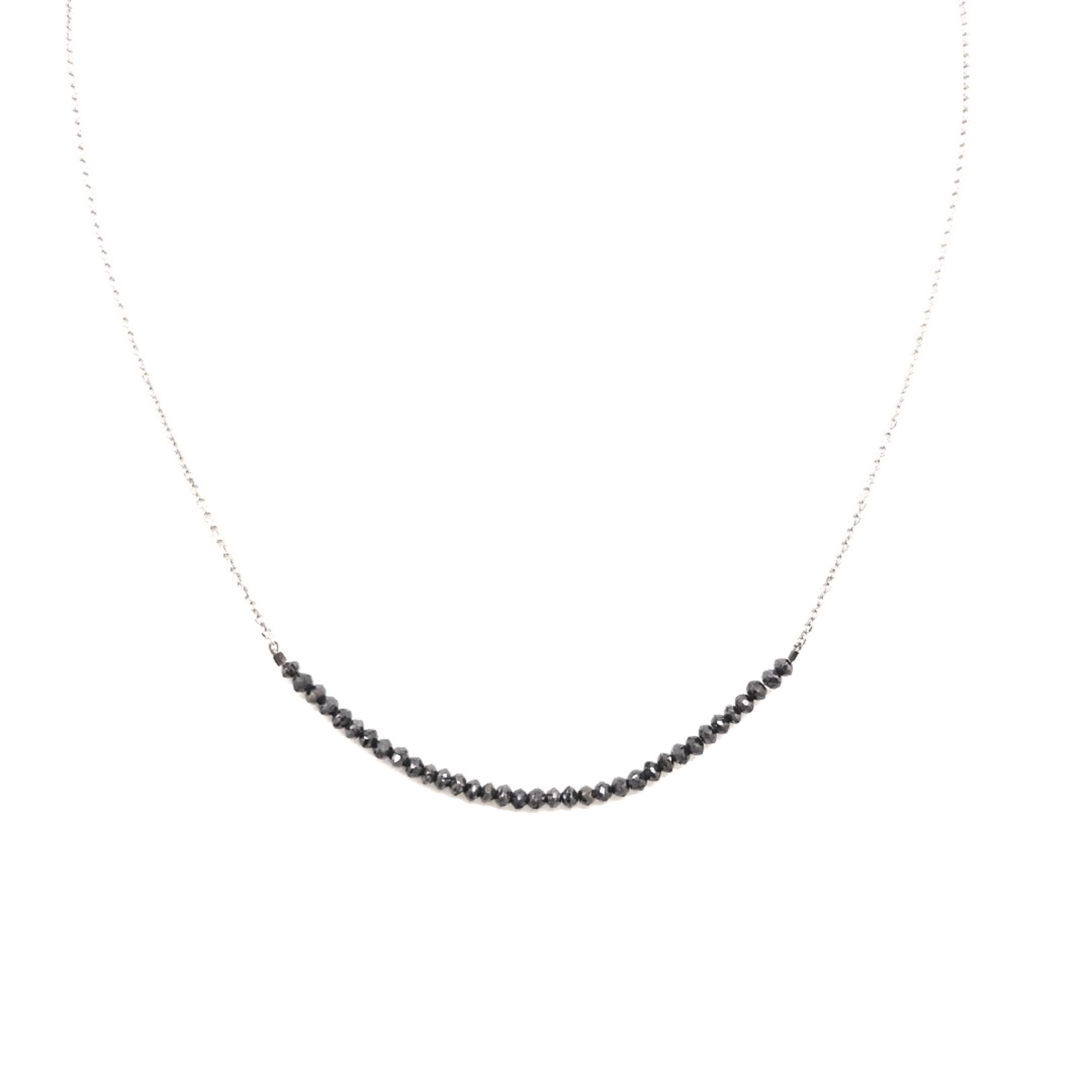 14k White Gold  Treated Enhanced Black Diamond Necklace 22200095 | Shin Brothers