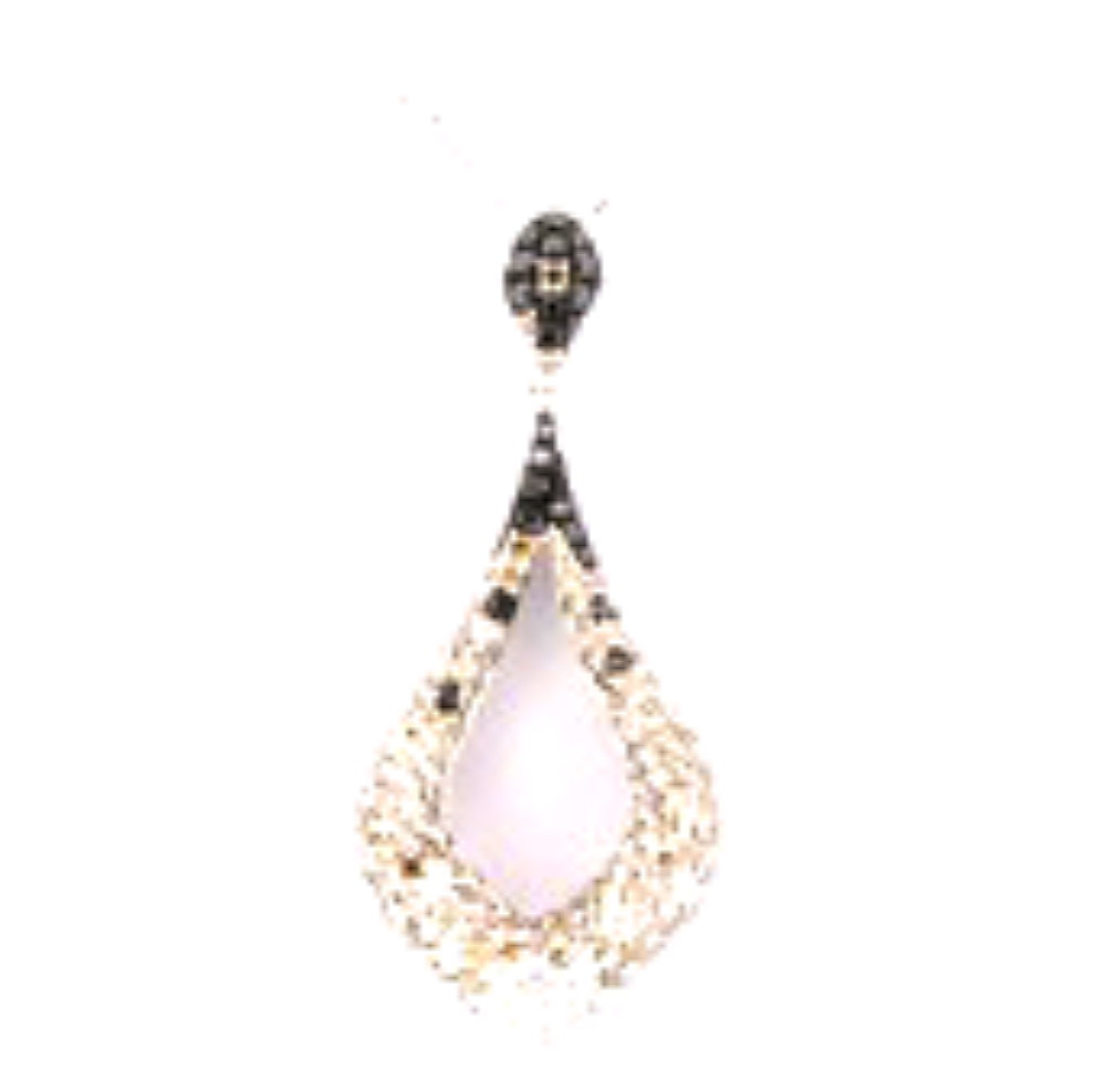 14K White Gold 18" Necklace w/ Multicolored Diamond Charm 31000600