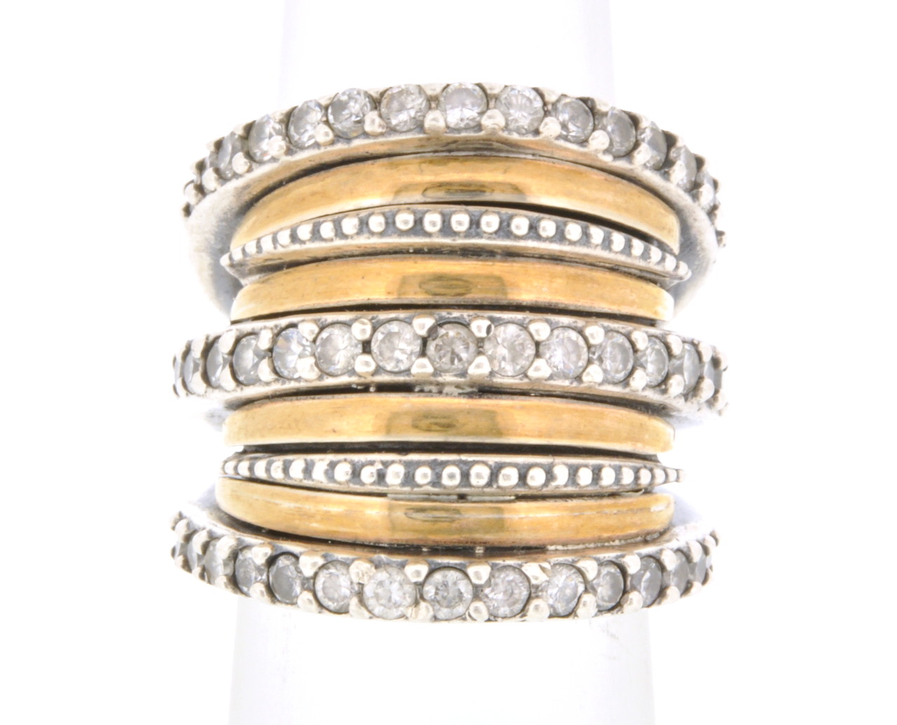 Sterling Silver White And Yellow Gold Ring 81010354