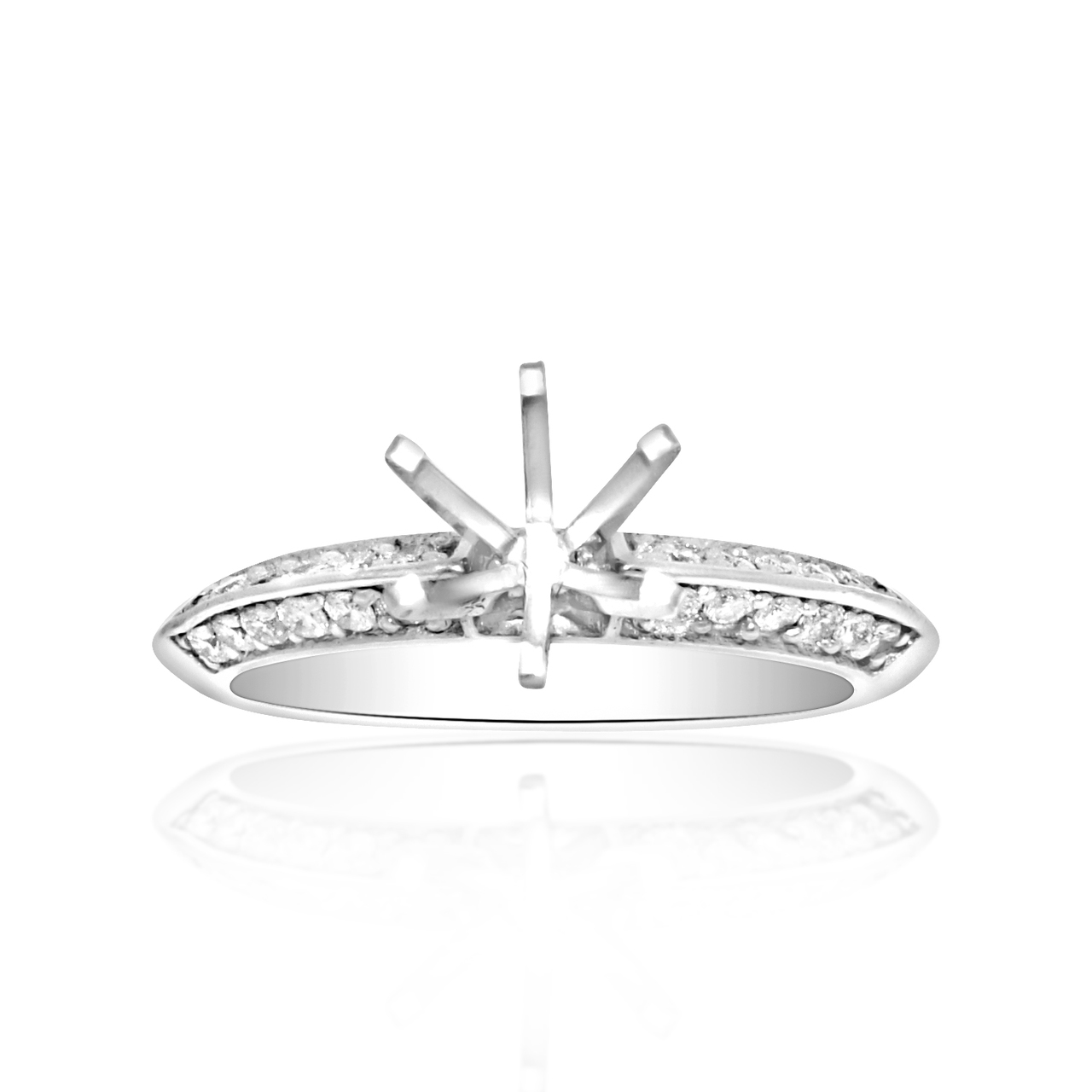 14K White Gold  Diamond Ring Setting 11005058    | Shin Brothers*  14K White Gold  Diamond Ring Setting 11005058    | Shin Brothers*