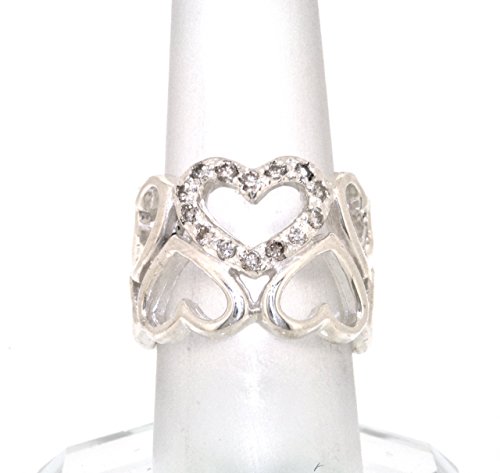 Sterling Silver Diamond Layer Hearts Ring 81010378 | Shin Brothers* Sterling Silver Diamond Layer Hearts Ring 81010378 | Shin Brothers*