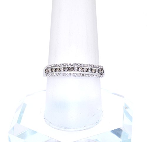 14K White Gold Diamond Three Row Wedding Band 11005044  | Shin Brothers* 