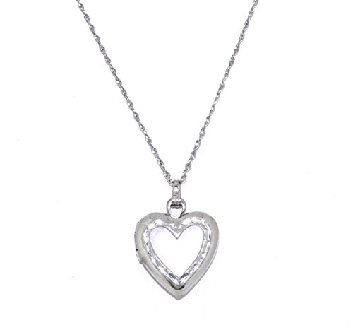 14K White Gold Heart Locket 50002936